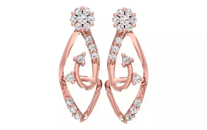 Women Diamond Earrings 3dm STL OBJ FBX Renders Details