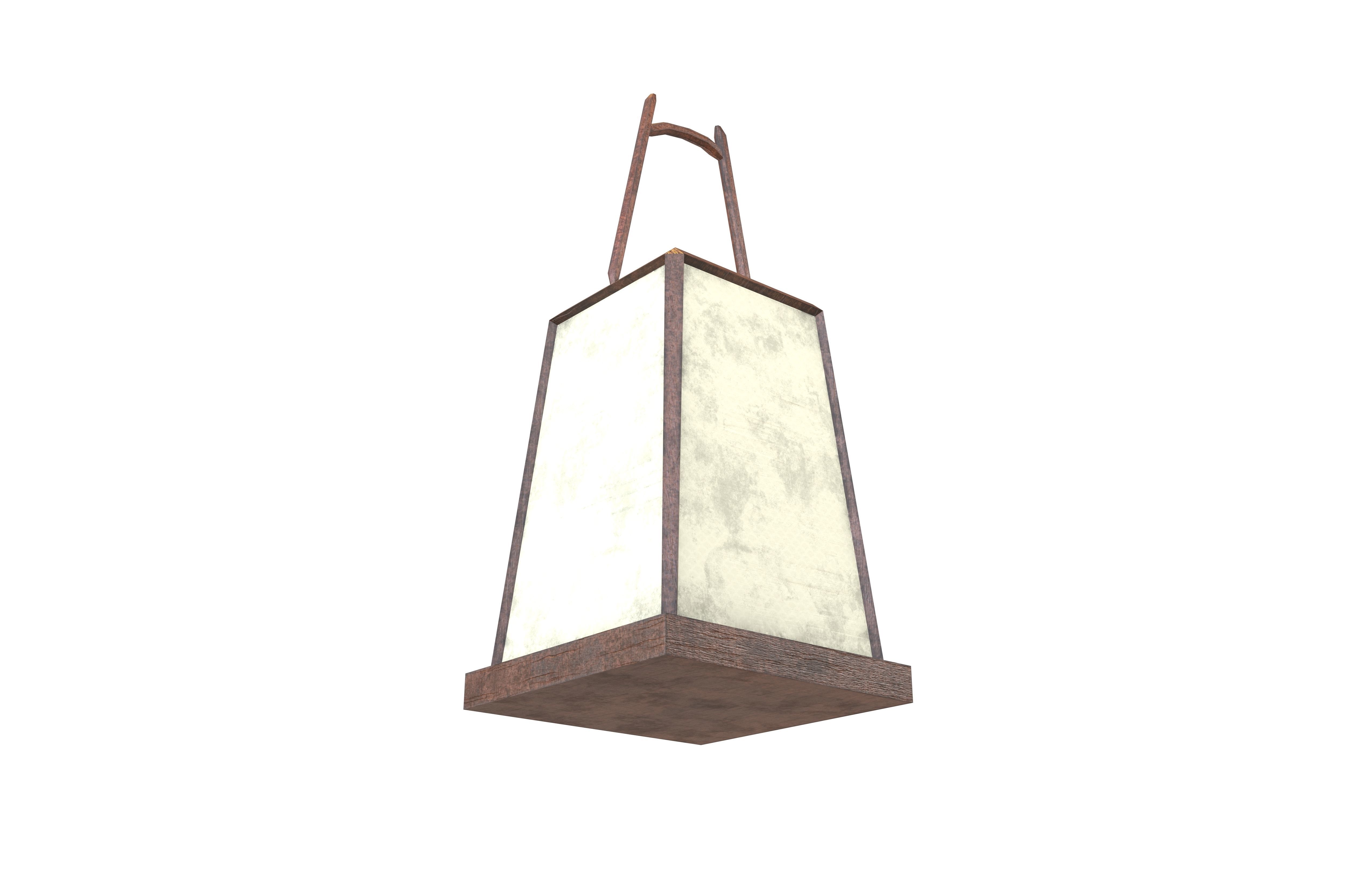 Japanese Lantern v2 003 Low-poly 3D model_3