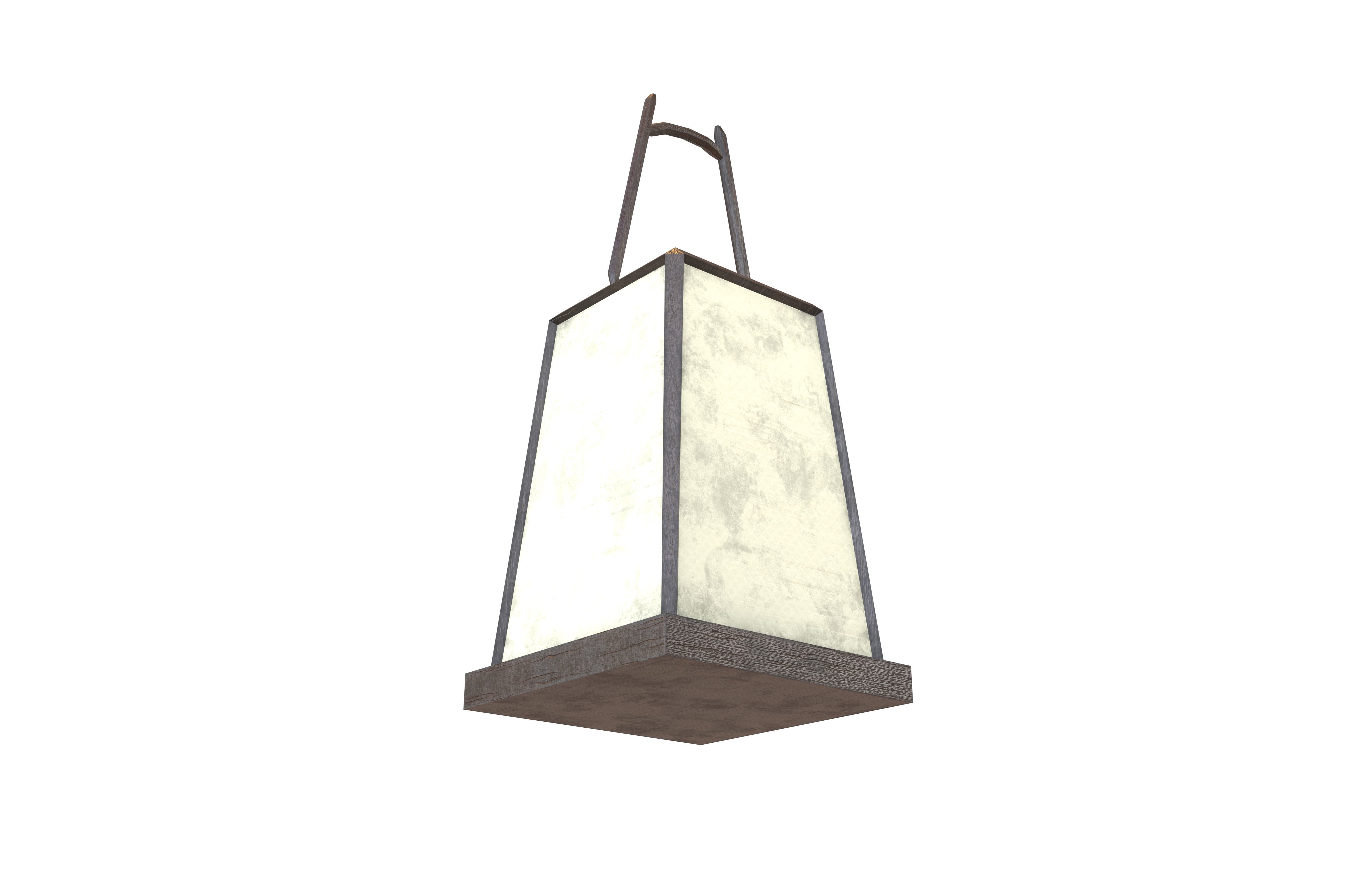 Japanese Lantern v2 004 Low-poly 3D model_3