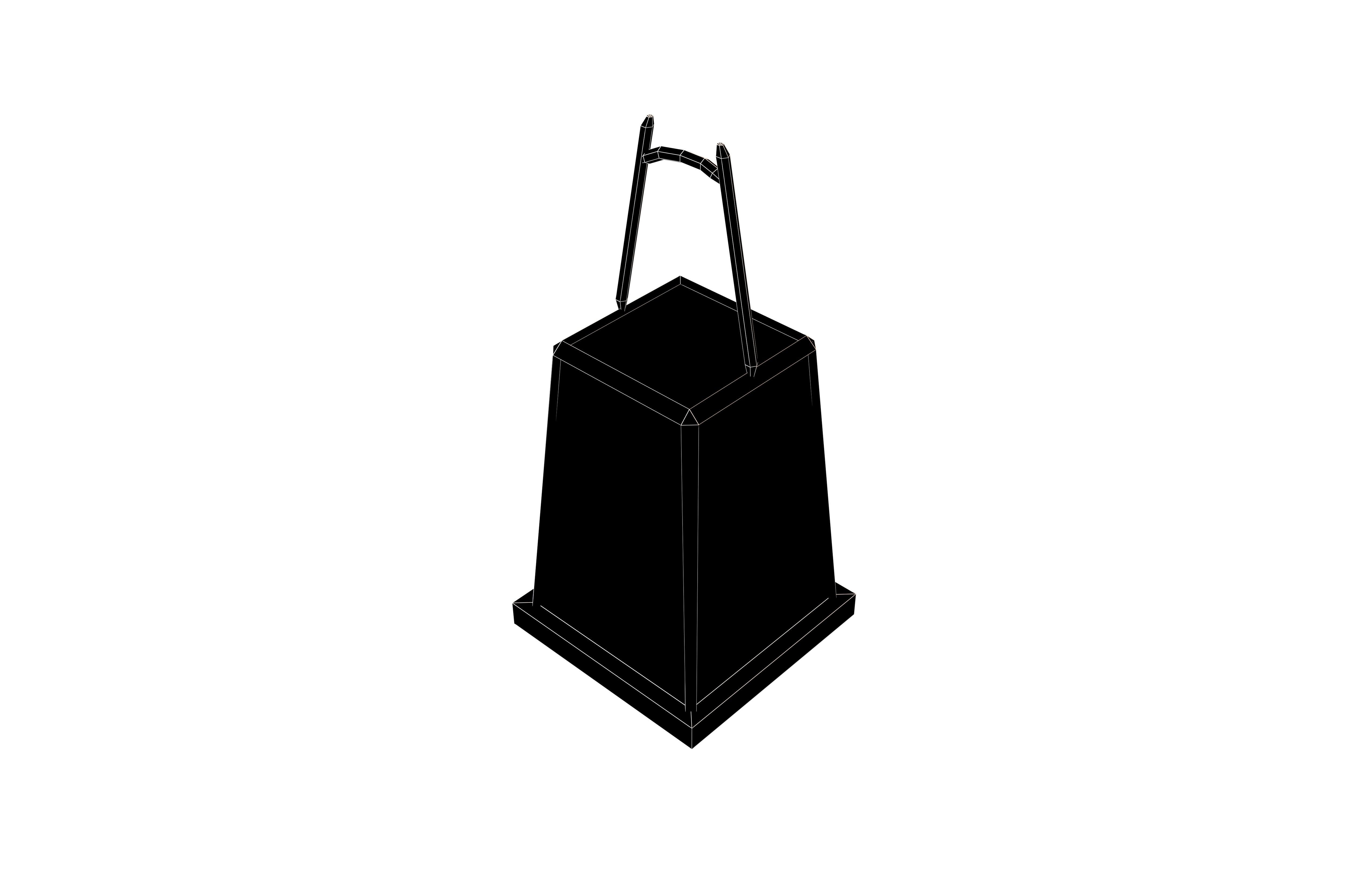 Japanese Lantern v2 004 Low-poly 3D model_6