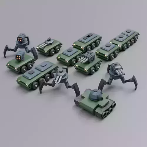 Mini tanks collection 3D model