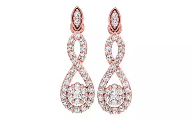 Women Diamond Earrings 3dm STL OBJ FBX Renders Details