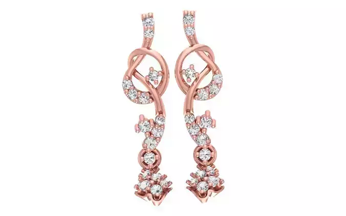Women Diamond Earrings 3dm STL OBJ FBX Renders Details
