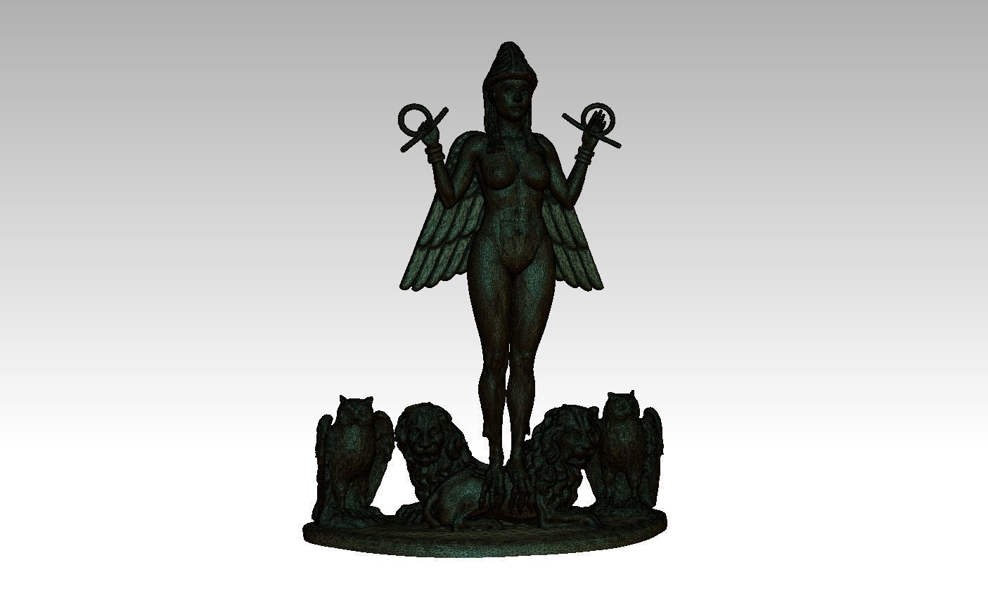 Statue of goddess Lilith or Ishtar for 3D printing 3D print model_7