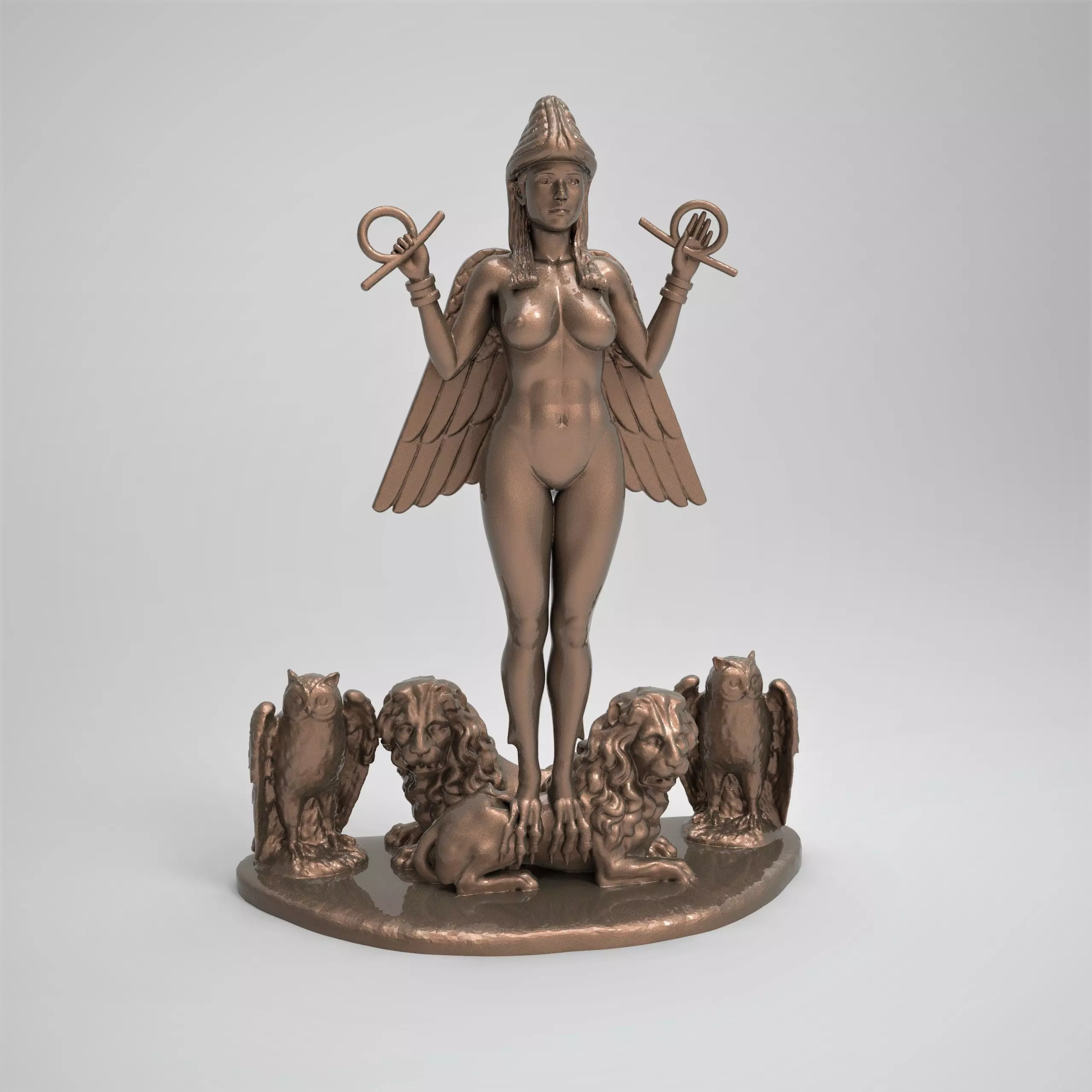 Statue of goddess Lilith or Ishtar for 3D printing 3D print model_0