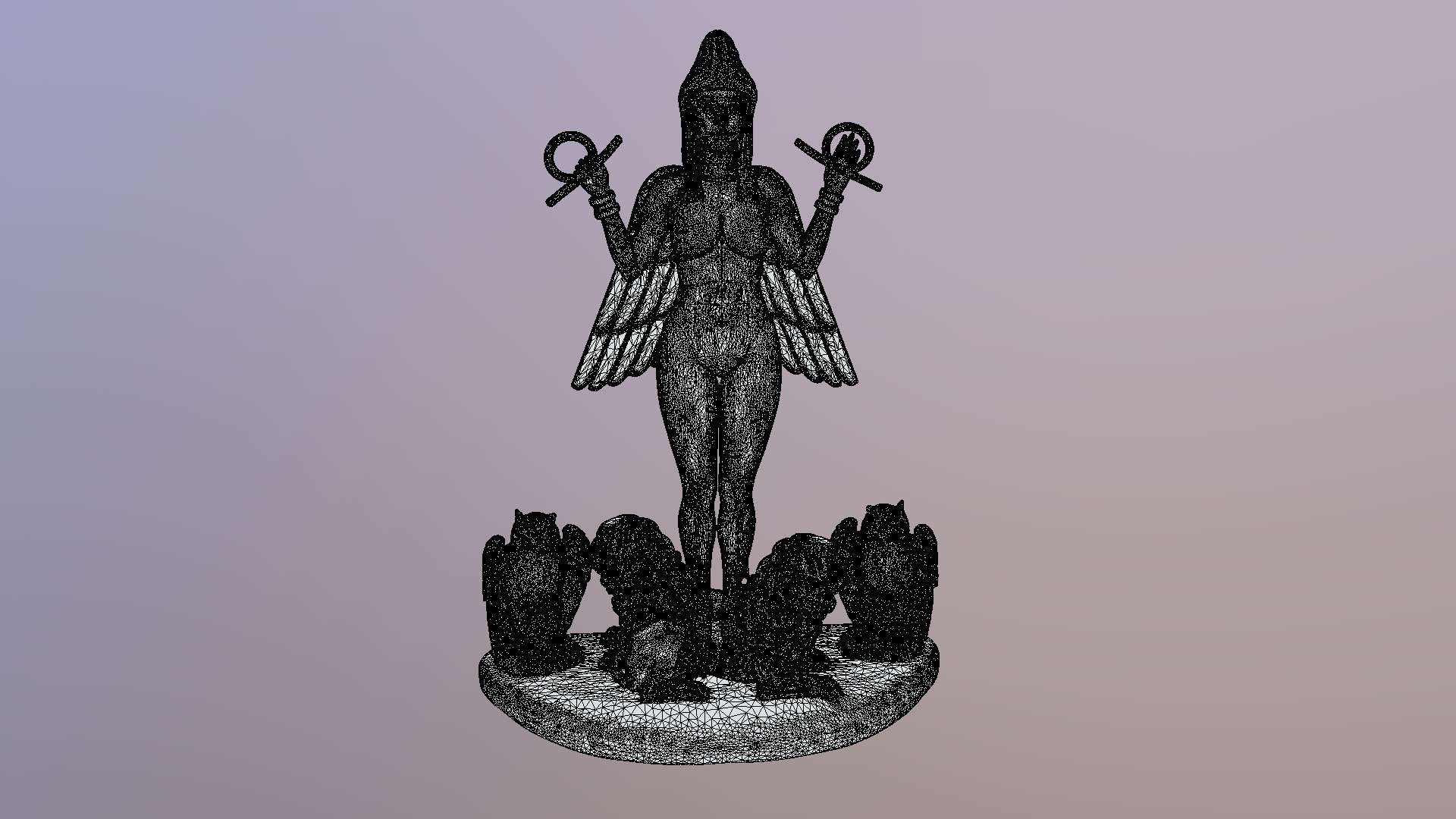 Statue of goddess Lilith or Ishtar for 3D printing 3D print model_5