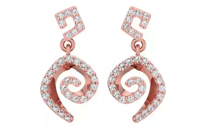 Women Diamond Earrings 3dm STL OBJ FBX Renders Details