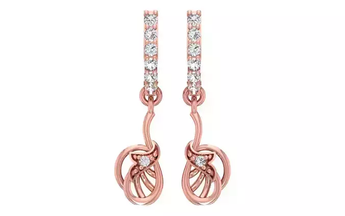 Women Diamond Earrings 3dm STL OBJ FBX Renders Details