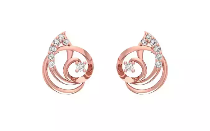 Women Diamond Earrings 3dm STL OBJ FBX Renders Details