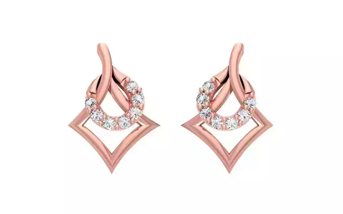 Women Diamond Earrings 3dm STL OBJ FBX Renders Details