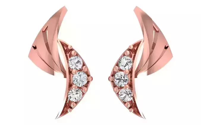 Women Diamond Earrings 3dm STL OBJ FBX Renders Details