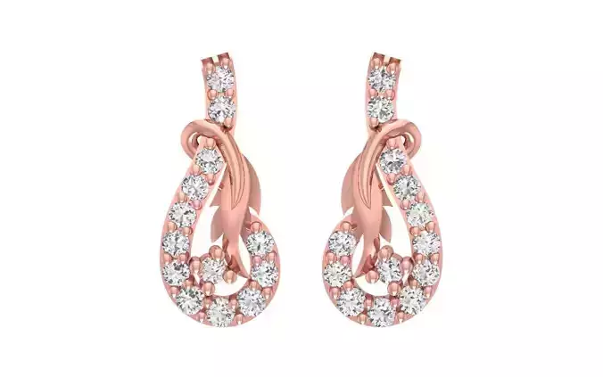 Women Diamond Earrings 3dm STL OBJ FBX Renders Details