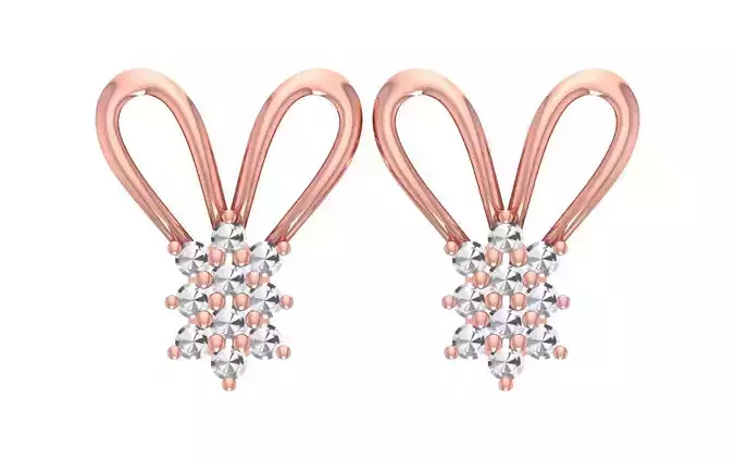 Women Diamond Earrings 3dm STL OBJ FBX Renders Details