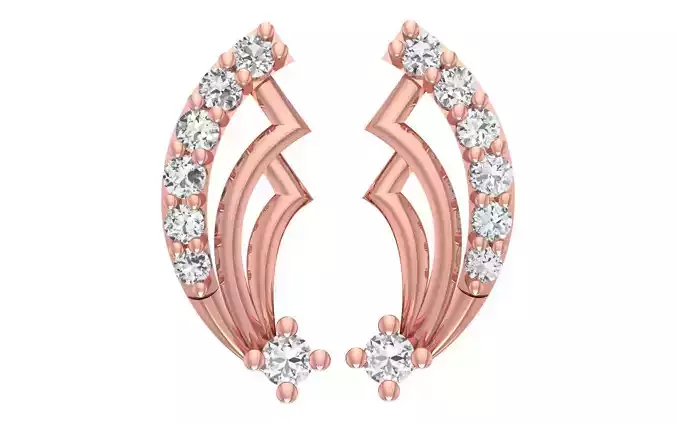 Women Diamond Earrings 3dm STL OBJ FBX Renders Details