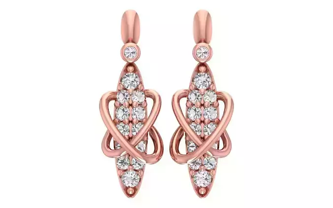 Women Diamond Earrings 3dm STL OBJ FBX Renders Details