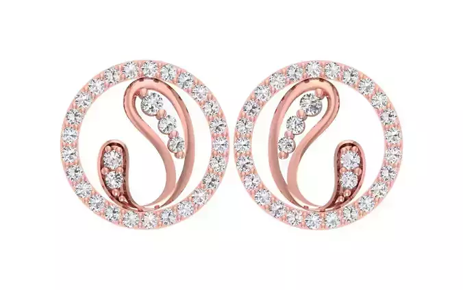 Women Diamond Earrings 3dm STL OBJ FBX Renders Details