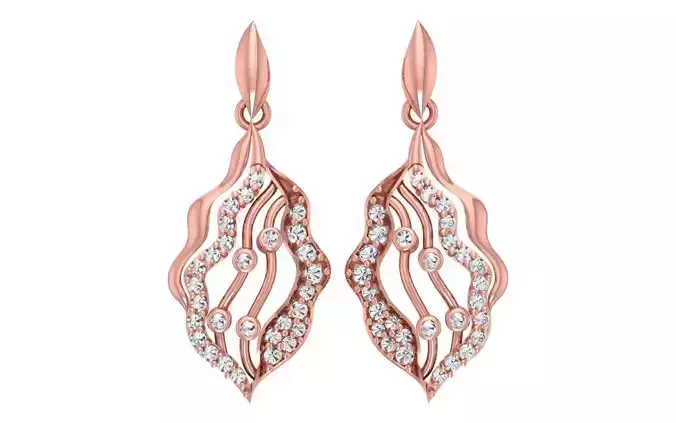 Women Diamond Earrings 3dm STL OBJ FBX Renders Details