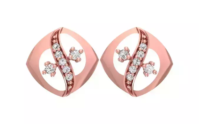 Women Diamond Earrings 3dm STL OBJ FBX Renders Details