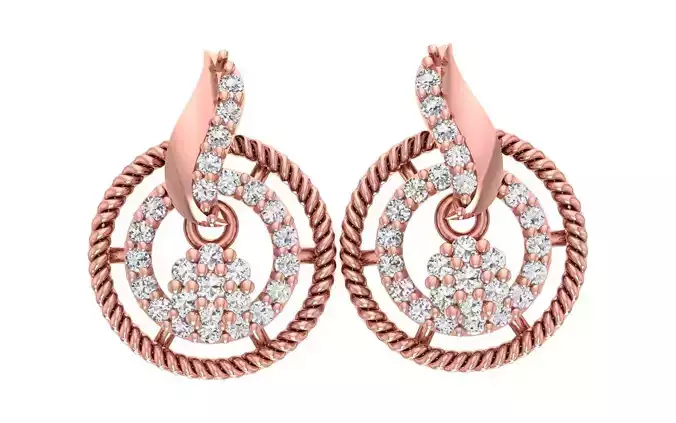 Women Diamond Earrings 3dm STL OBJ FBX Renders Details