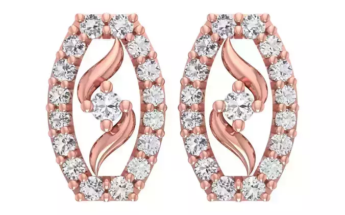 Women Diamond Earrings 3dm STL OBJ FBX Renders Details