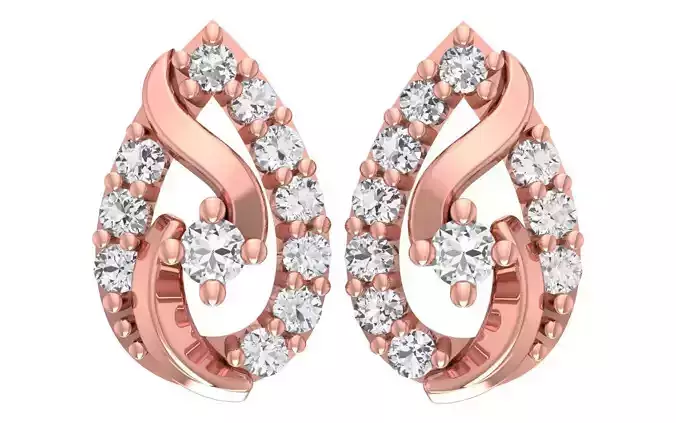Women Diamond Earrings 3dm STL OBJ FBX Renders Details