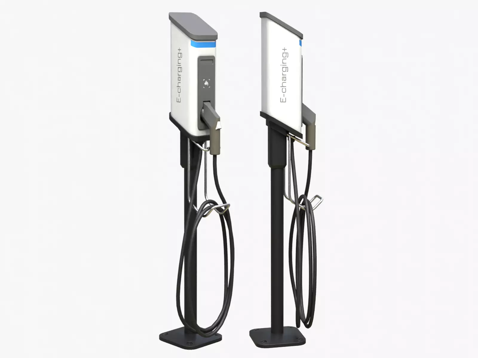 EV Charging Station Low-poly 3D model_0