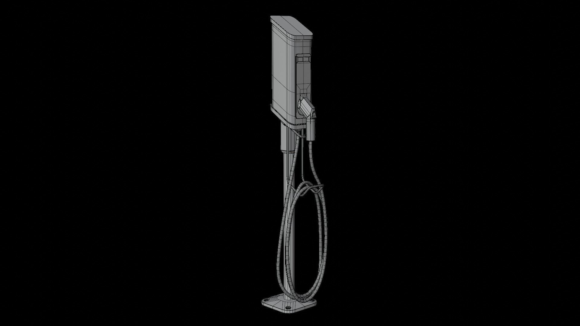 EV Charging Station Low-poly 3D model_17