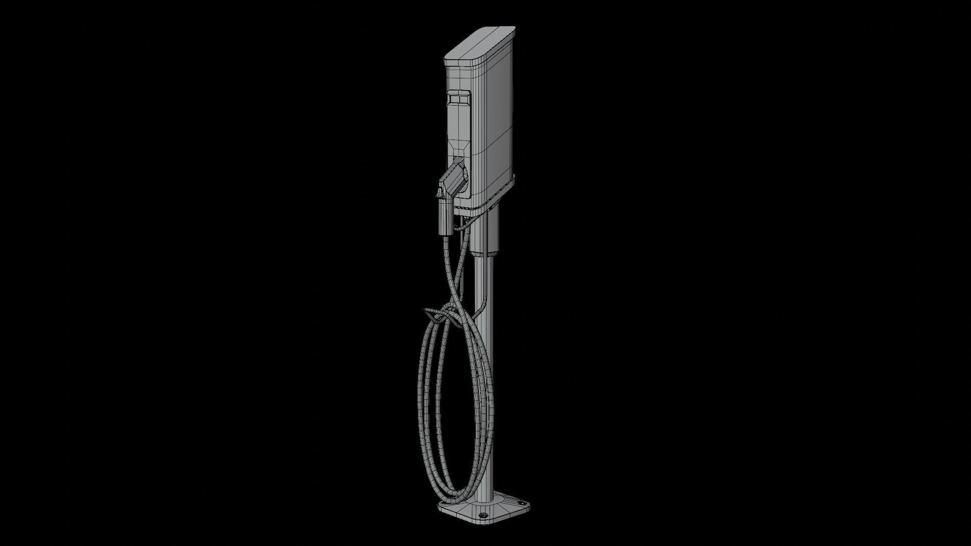 EV Charging Station Low-poly 3D model_14