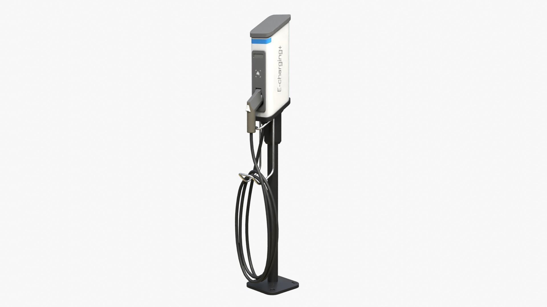 EV Charging Station Low-poly 3D model_1