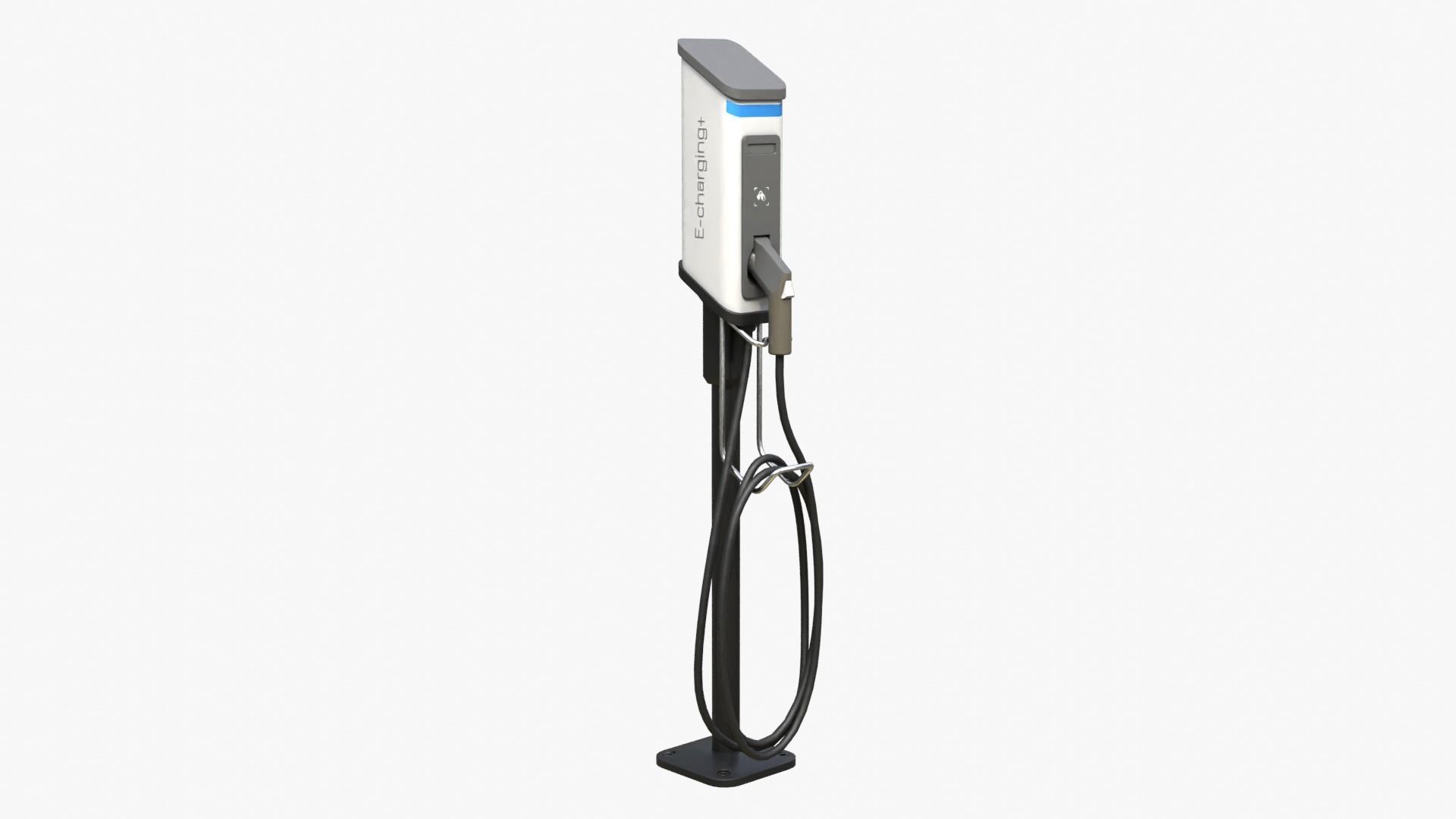 EV Charging Station Low-poly 3D model_10