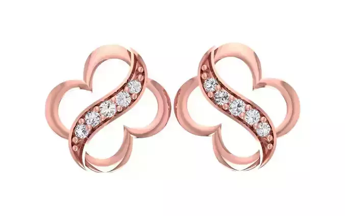 Women Diamond Earrings 3dm STL OBJ FBX Renders Details
