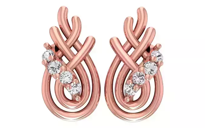 Women Diamond Earrings 3dm STL OBJ FBX Renders Details
