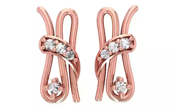 Women Diamond Earrings 3dm STL OBJ FBX Renders Details