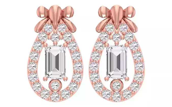 Women Diamond Earrings 3dm STL OBJ FBX Renders Details