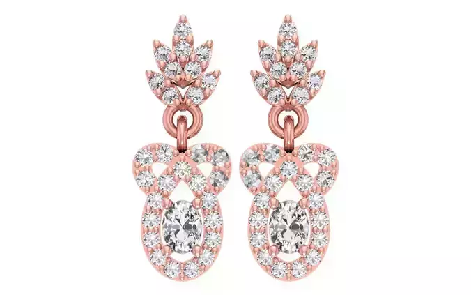 Women Diamond Earrings 3dm STL OBJ FBX Renders Details