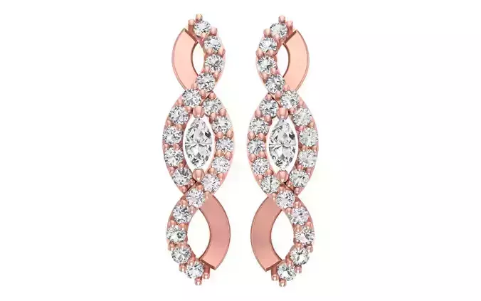 Women Diamond Earrings 3dm STL OBJ FBX Renders Details