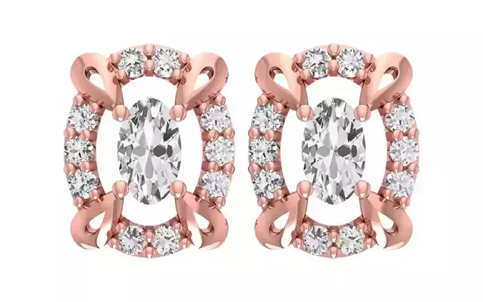 Women Diamond Earrings 3dm STL OBJ FBX Renders Details