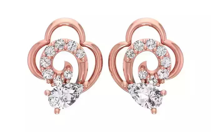 Women Diamond Earrings 3dm STL OBJ FBX Renders Details