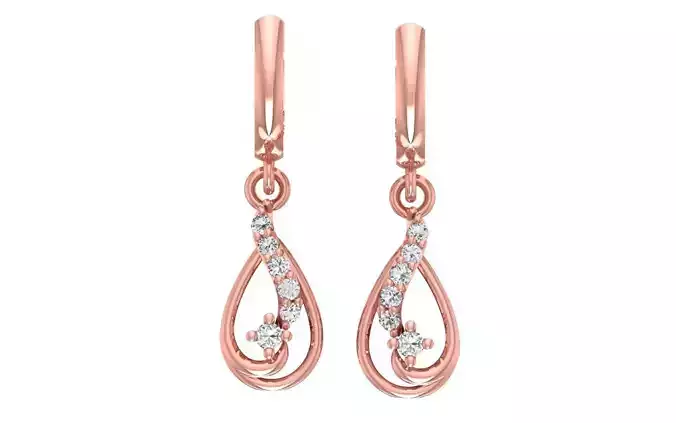 Women Diamond Earrings 3dm STL OBJ FBX Renders Details