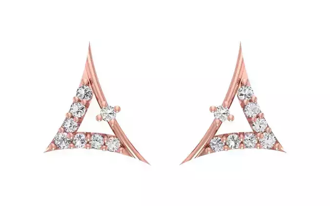 Women Diamond Earrings 3dm STL OBJ FBX Renders Details