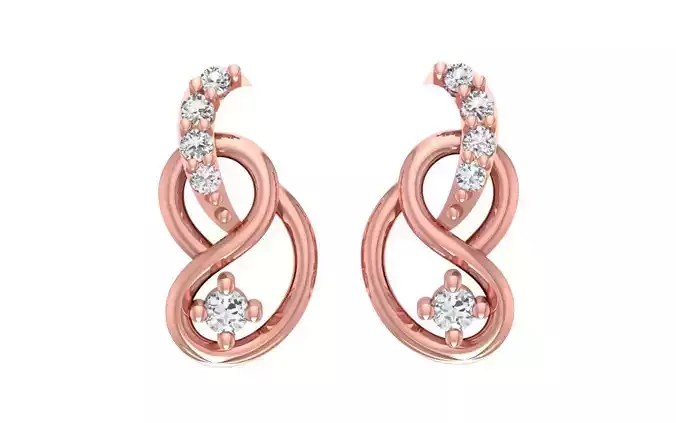 Women Diamond Earrings 3dm STL OBJ FBX Renders Details
