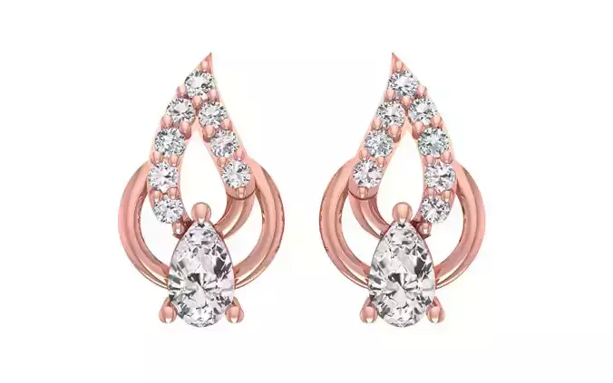 Women Diamond Earrings 3dm STL OBJ FBX Renders Details