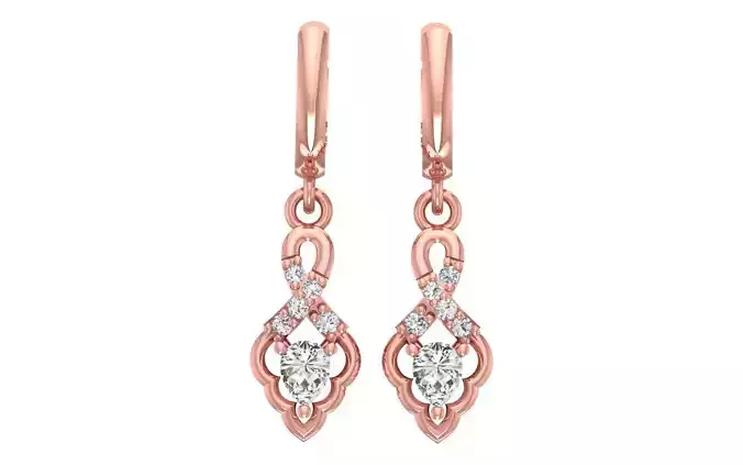 Women Diamond Earrings 3dm STL OBJ FBX Renders Details