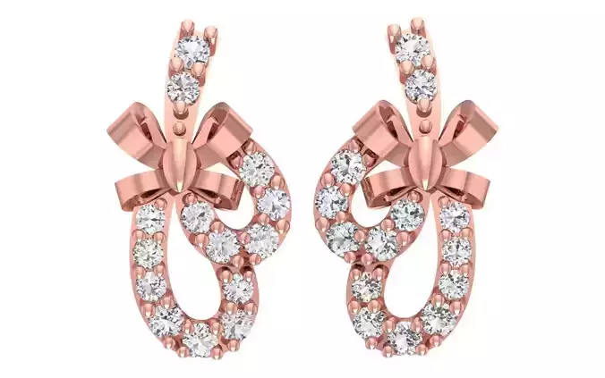 Women Diamond Earrings 3dm STL OBJ FBX Renders Details