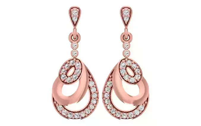 Women Diamond Earrings 3dm STL OBJ FBX Renders Details