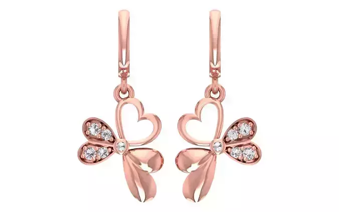 Women Diamond Earrings 3dm STL OBJ FBX Renders Details