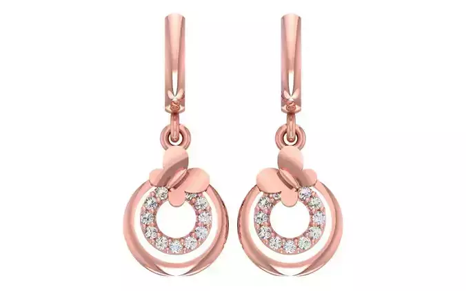 Women Diamond Earrings 3dm STL OBJ FBX Renders Details