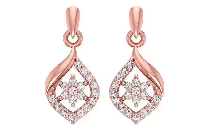 Women Diamond Earrings 3dm STL OBJ FBX Renders Details
