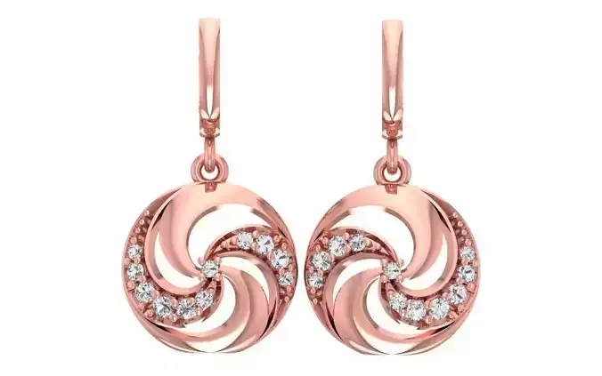 Women Diamond Earrings 3dm STL OBJ FBX Renders Details