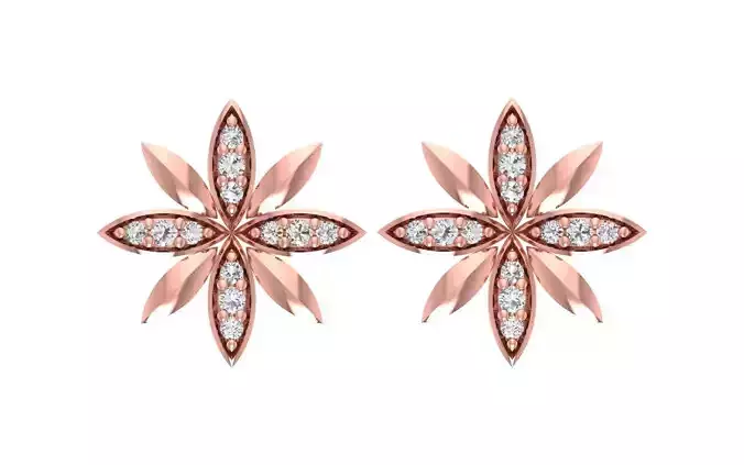 Women Diamond Earrings 3dm STL OBJ FBX Renders Details
